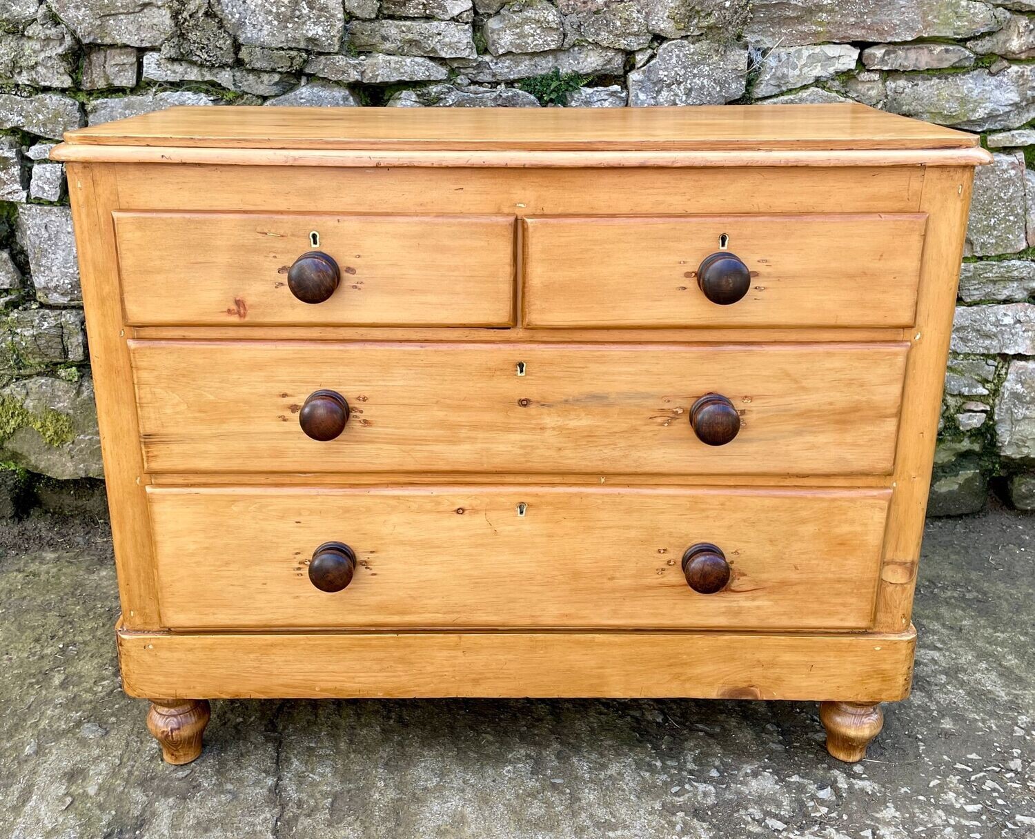 Antique Stripped Pine Chest of Drawers