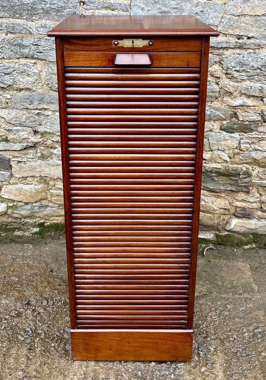 ​Antique Mahogany Tambour Filing Cabinet
