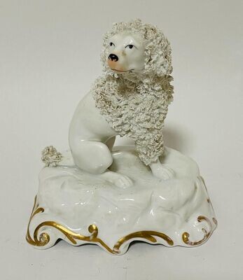 Antique Staffordshire Seated Poodle