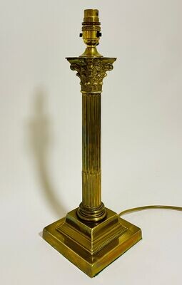 Antique Brass Corinthian Column Table Lamp