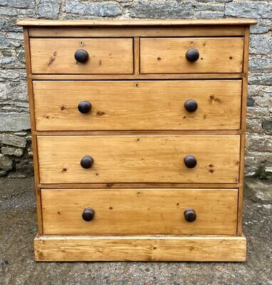 ​Large Antique Stripped Pine Chest of Drawers