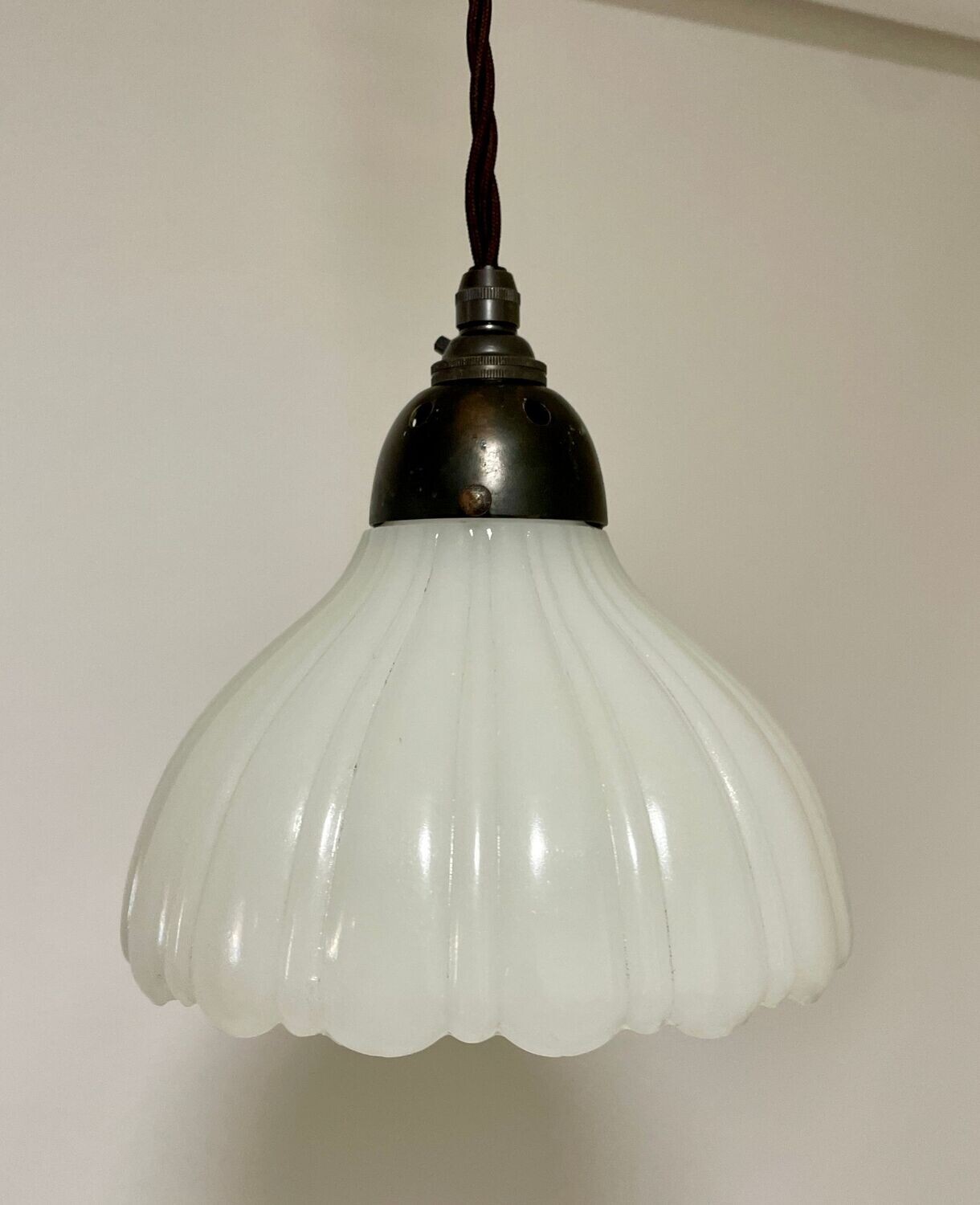 Antique Milk Glass Pendant Lamp