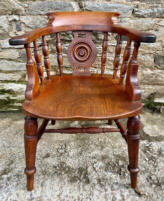 Victorian Elm and Oak Captains Chair