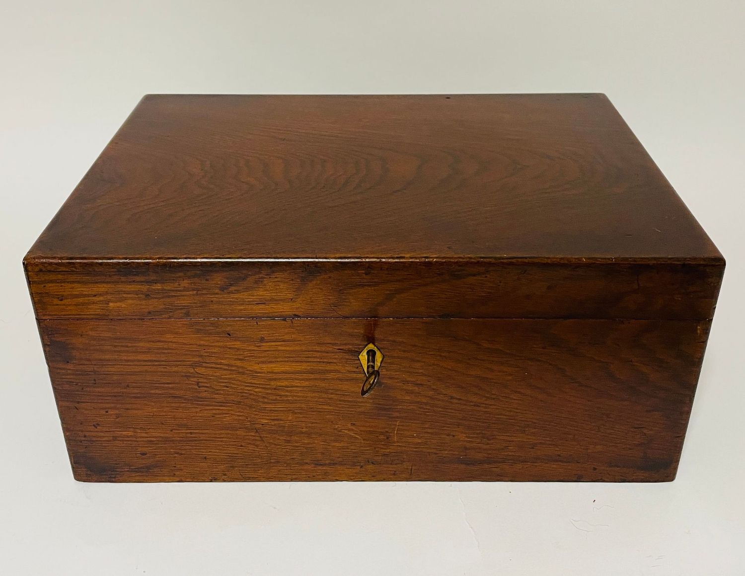 Antique Oak Document Box with Key