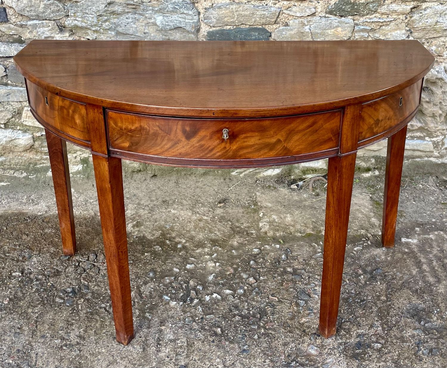 Georgian Mahogany Demi Lune Table