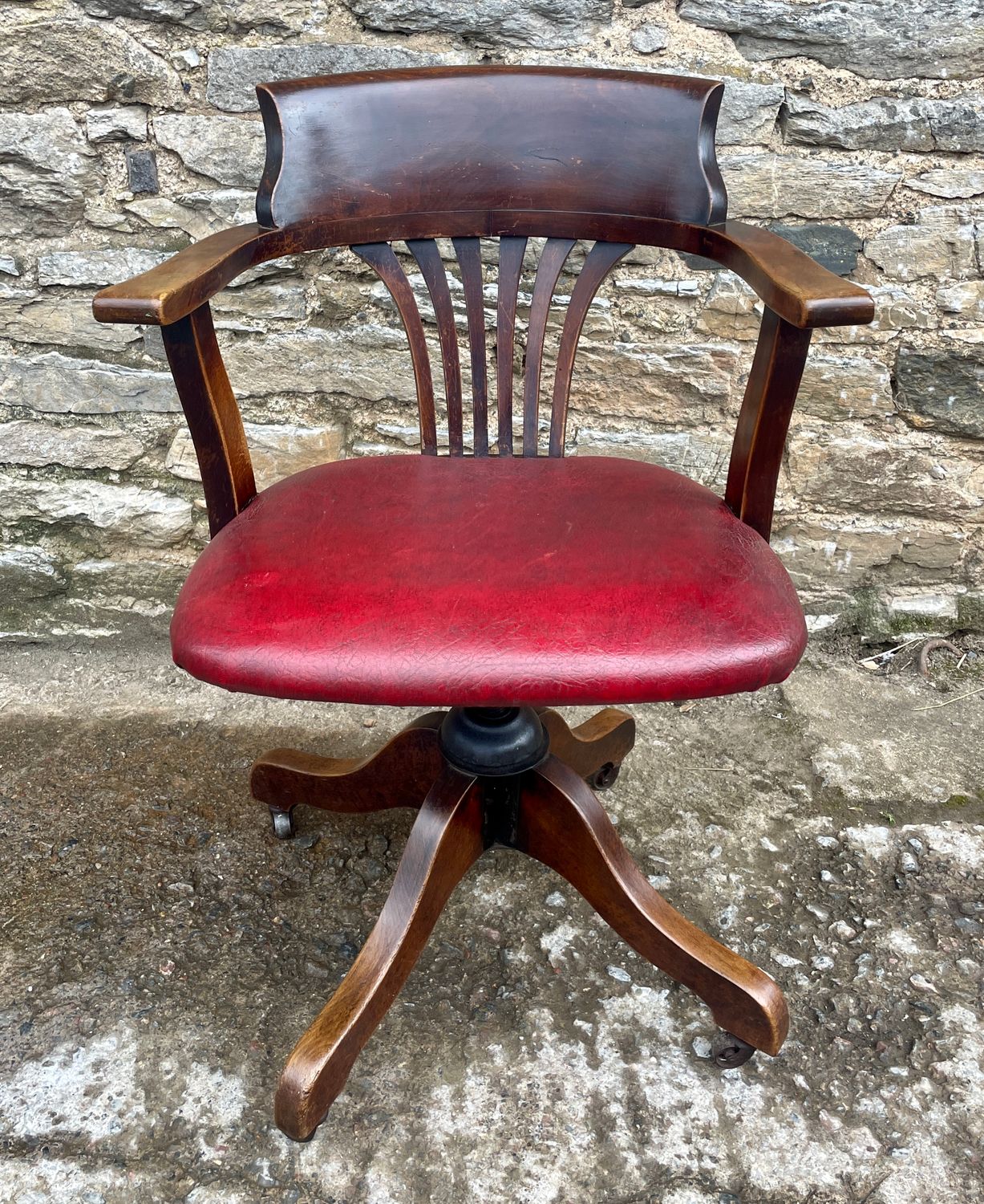 Antique Oak Swivel Desk Chair