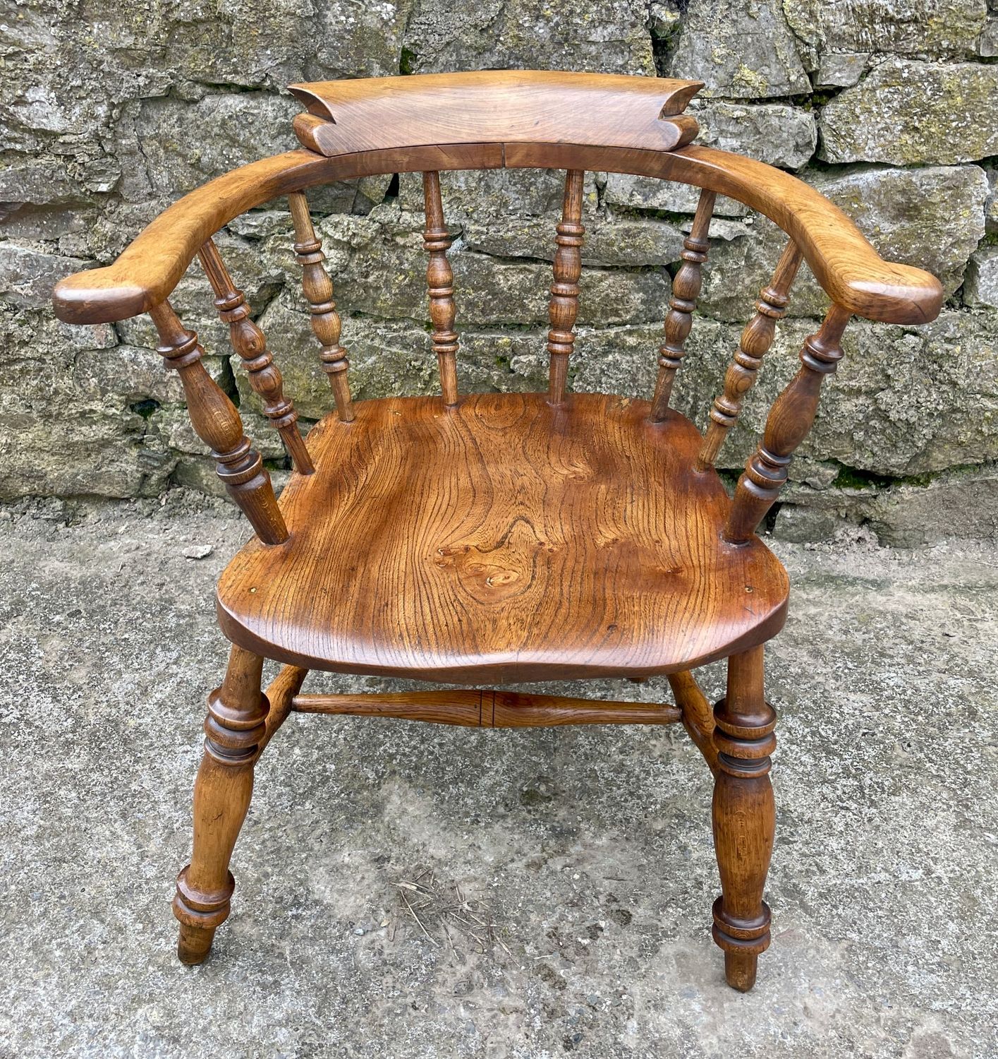 Antique Elm Captains Chair