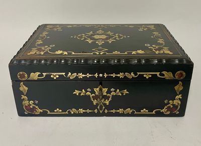 Antique French Ebonised Inlaid Box