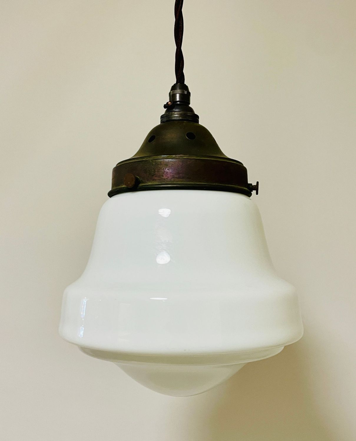 Antique Opaline Pendant Light