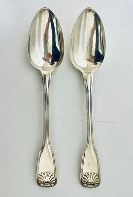 Pair of Georgian Silver Serving Spoons