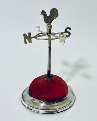 Antique Silver Hat Pin Stand