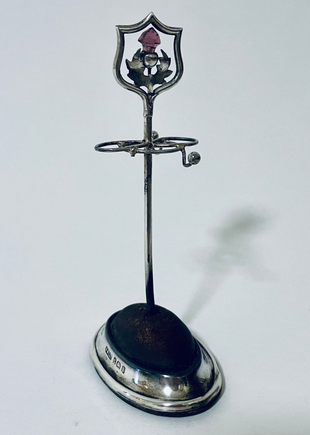 Antique Silver Hat Pin Cushion / Ring Stand