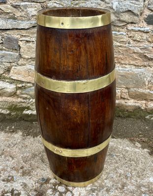 Antique Brass Bound Oak Barrel