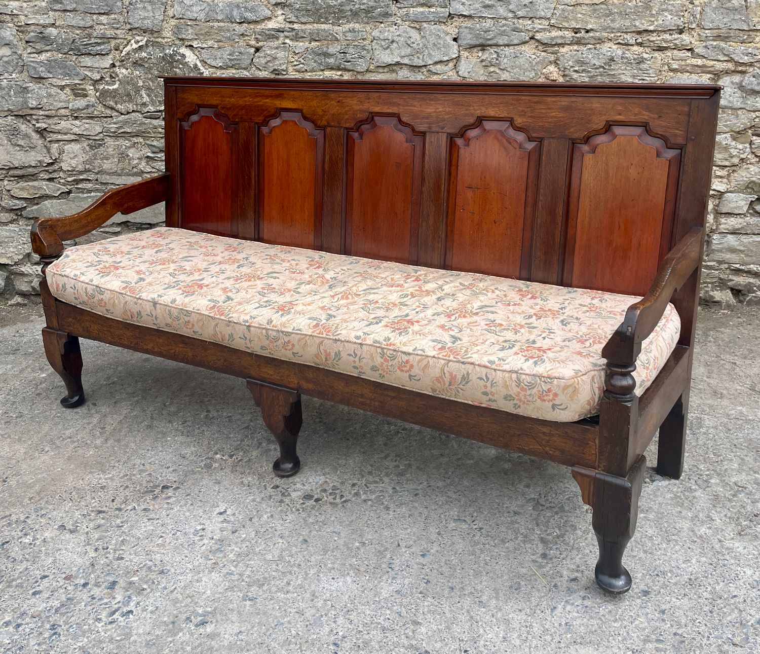 Georgian Oak Panelled Settle