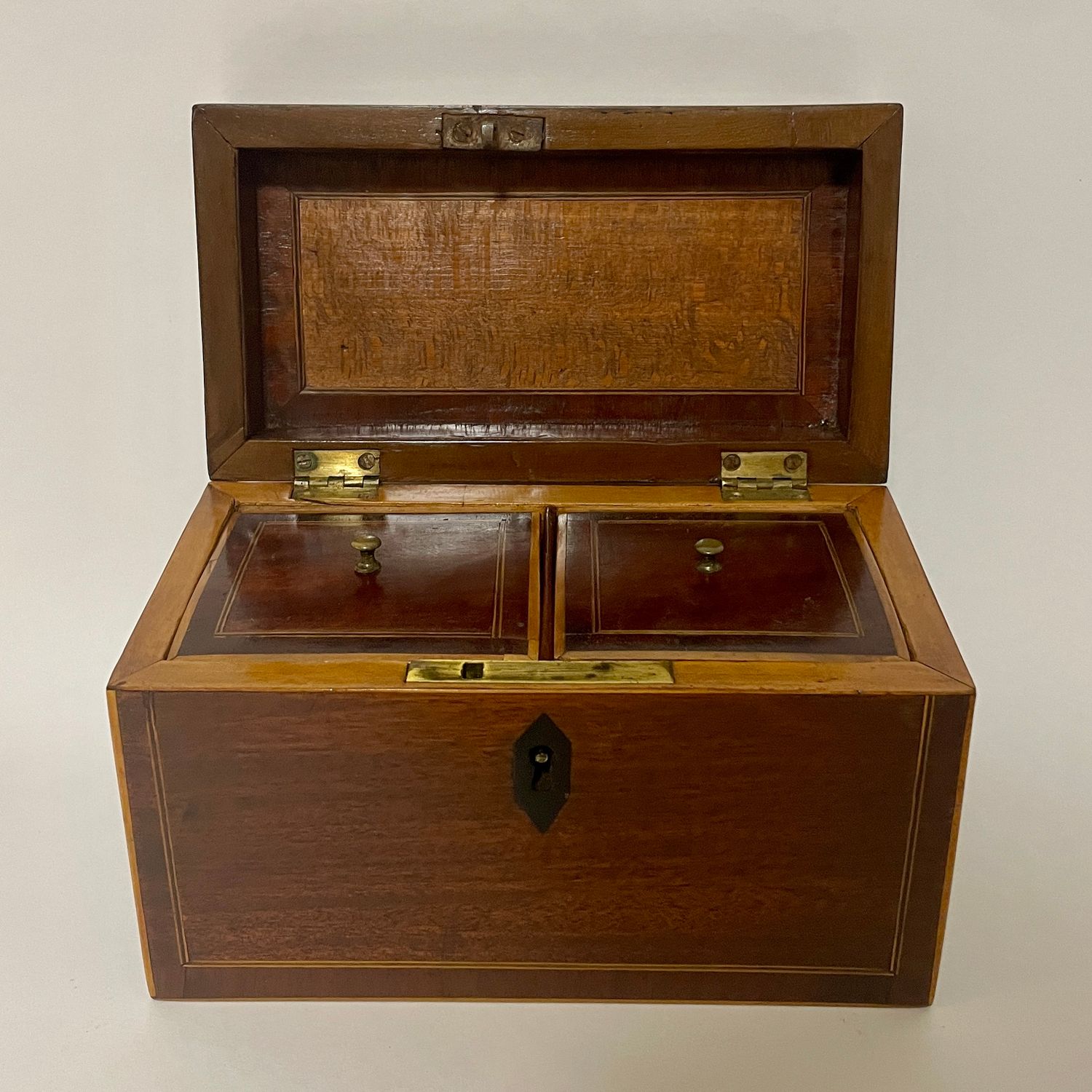 Georgian Mahogany Inlaid Tea Caddy