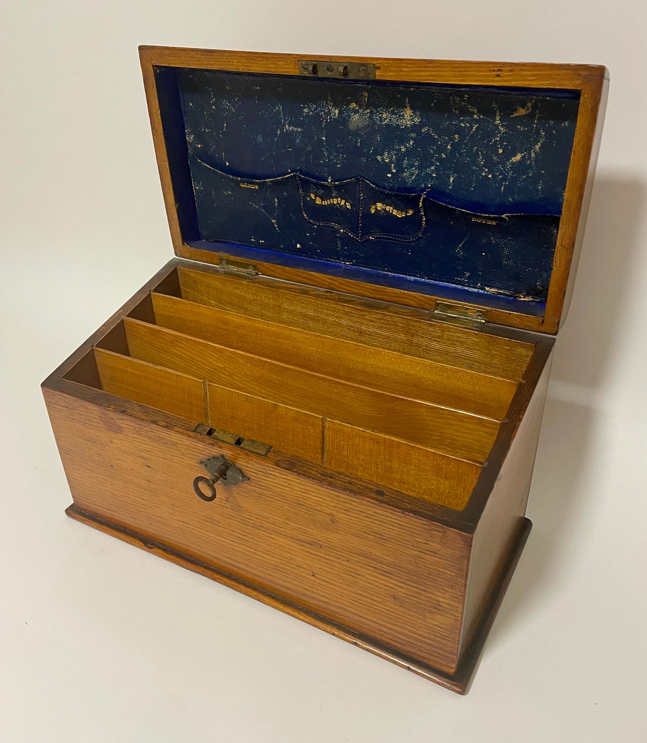 Antique Oak Stationery Box