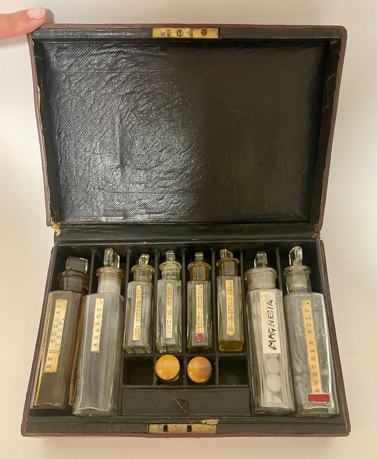 Victorian Apothecary Set in Leather Box