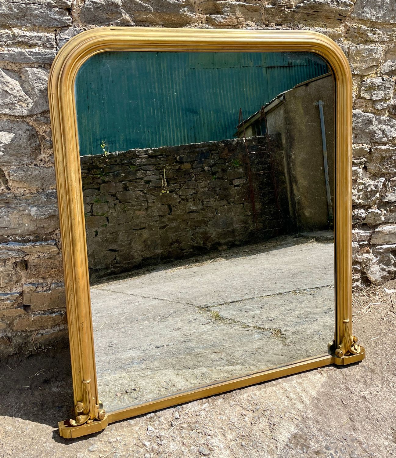 Large Victorian Overmantel Mirror