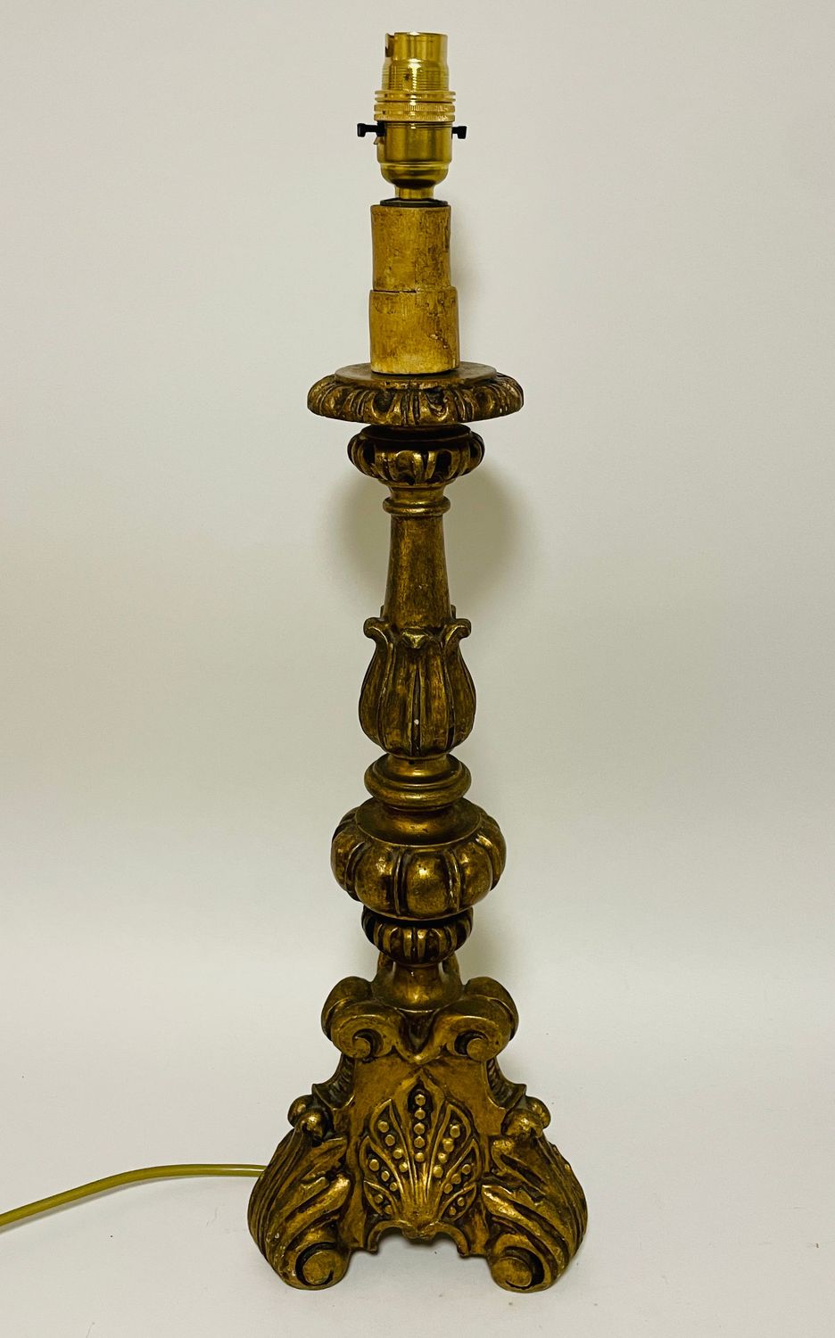 Large Antique Giltwood Table Lamp