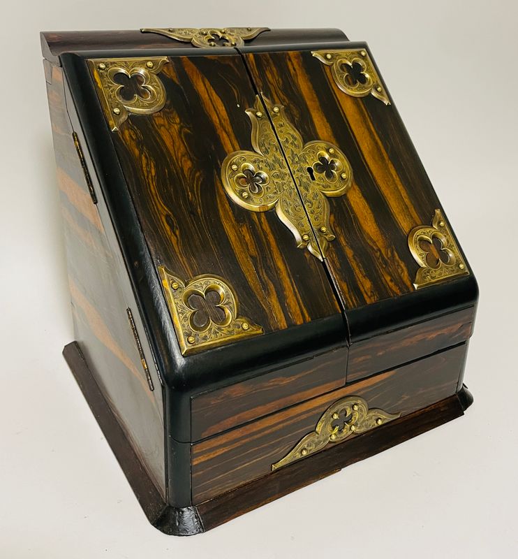 Victorian Coromandel Brass Mounted Stationery Cabinet