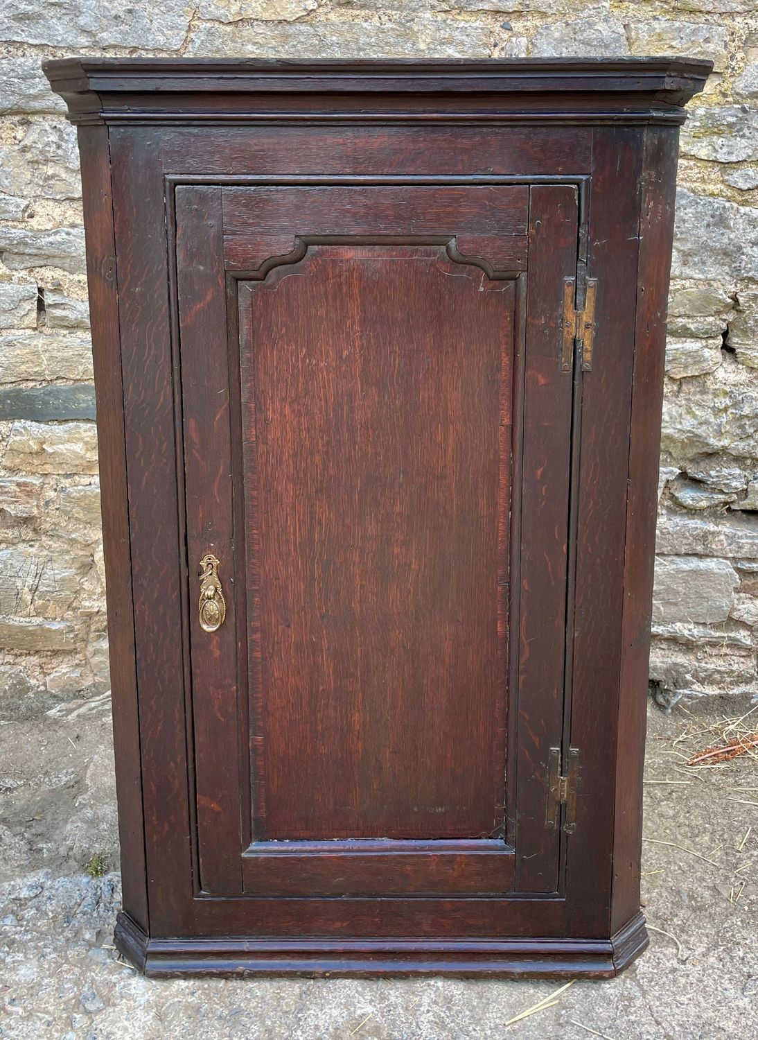 Georgian Oak Hanging Corner Cupboard