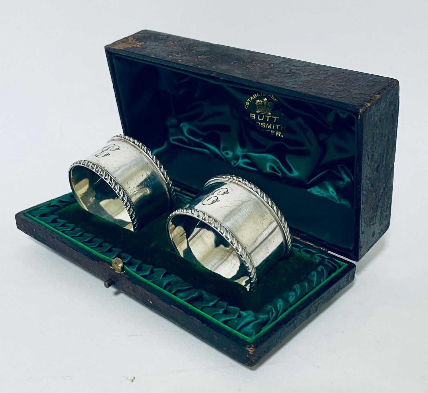 Pair of Victorian Silver Napkin Rings in Box