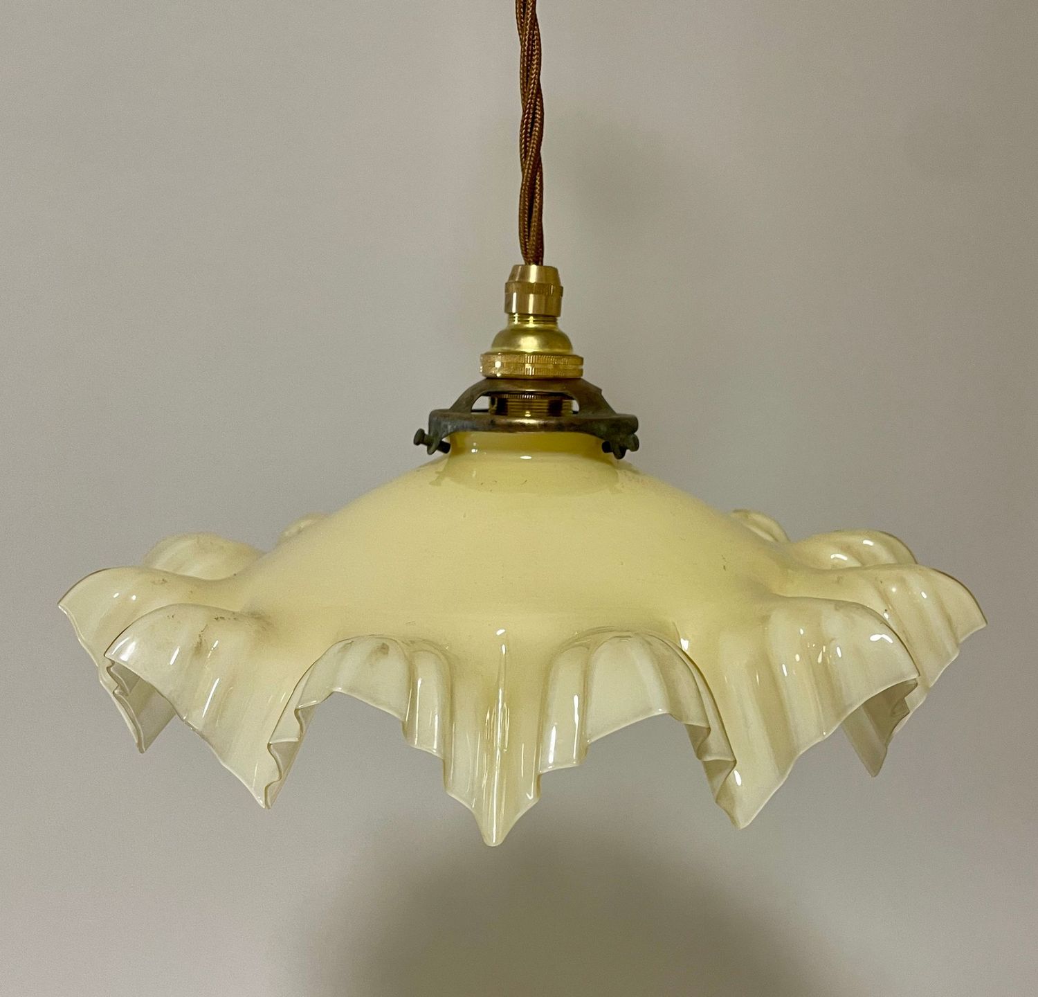 Antique French Glass Handkerchief Pendant