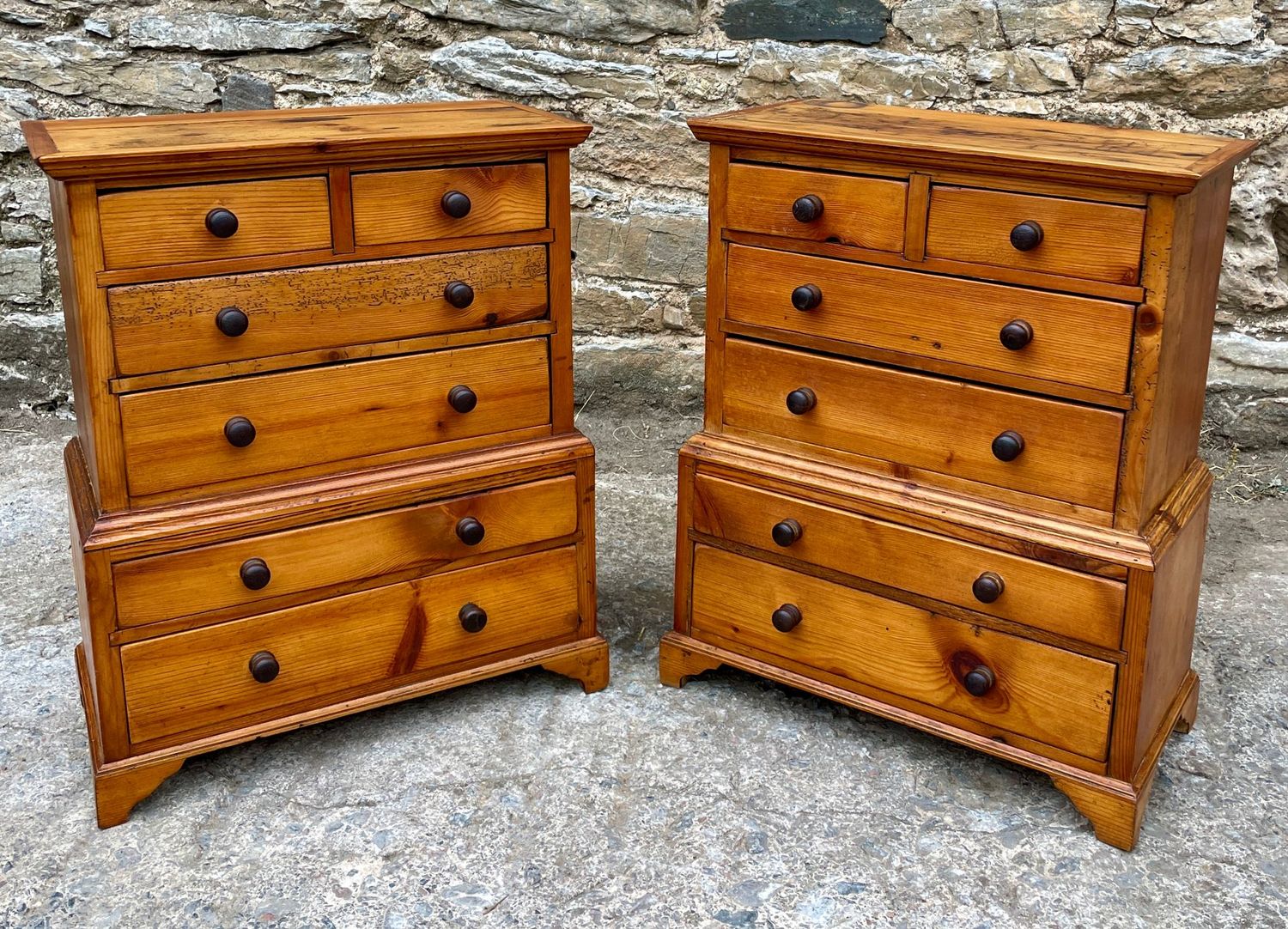 ​Pair of Miniature Pine Chests of Drawers