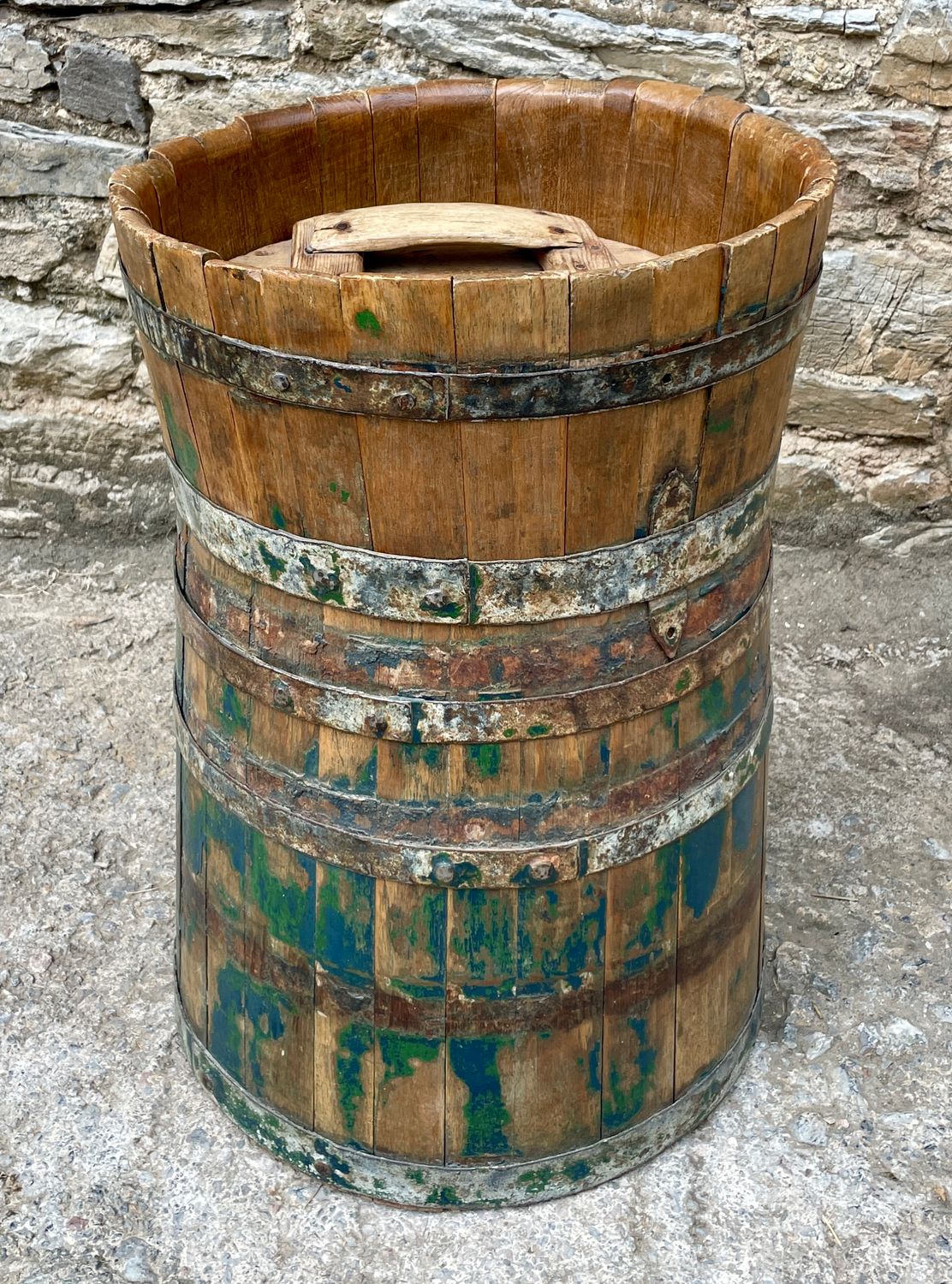 Antique Scandinavian Coopered Barrel with Lid