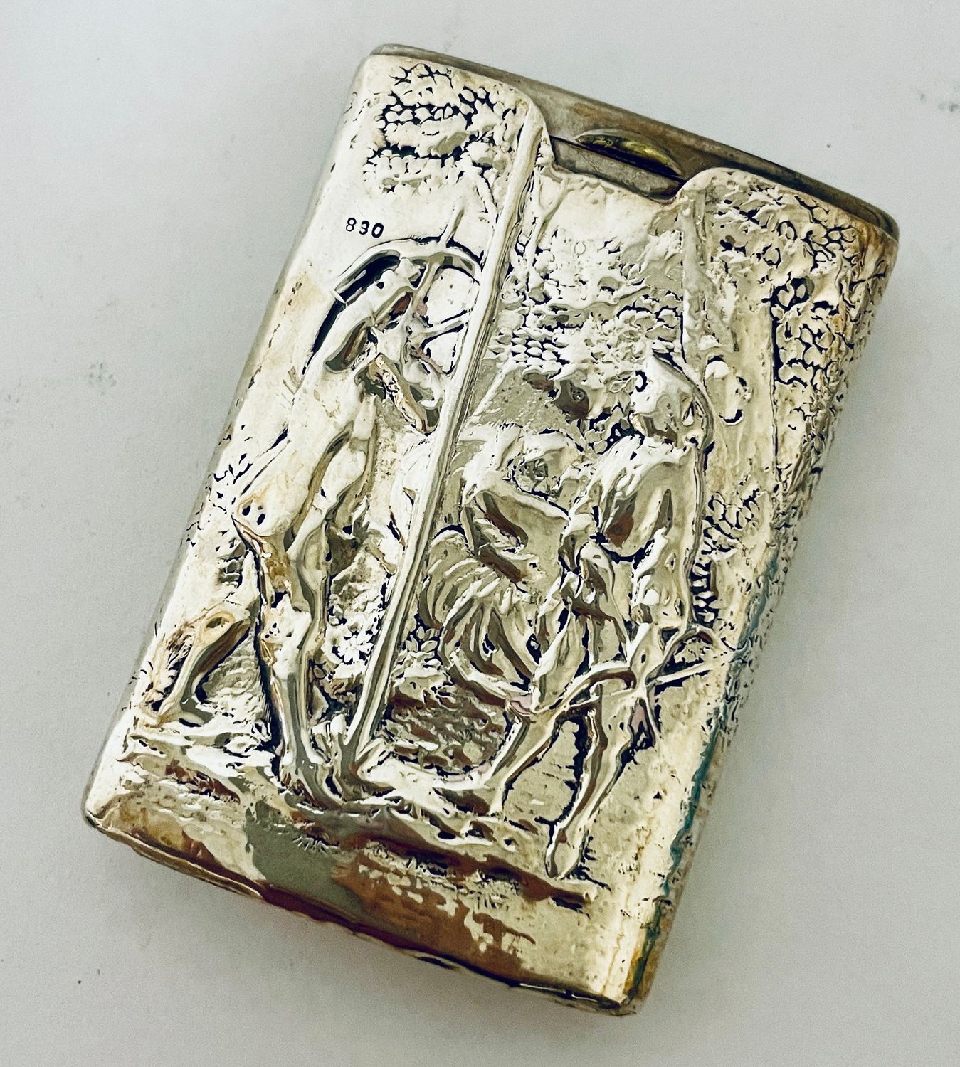 Antique Continental Silver Vesta Case