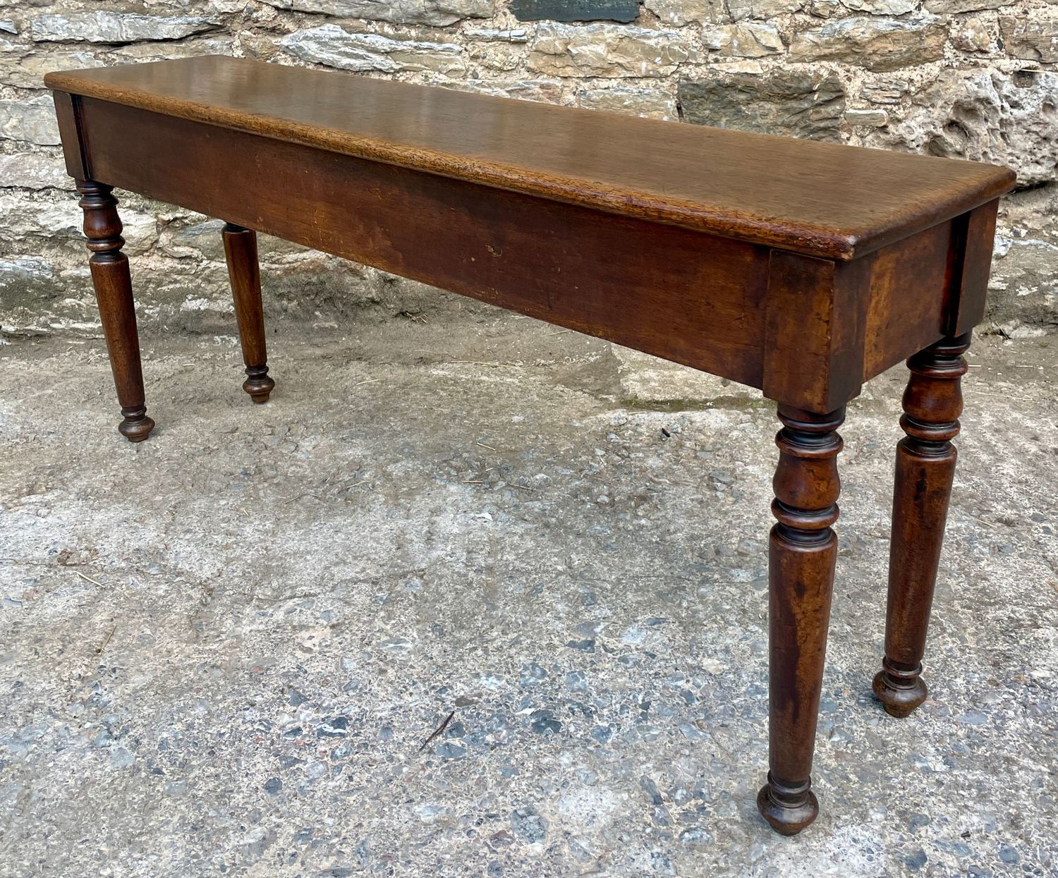 Victorian Mahogany Hall Bench