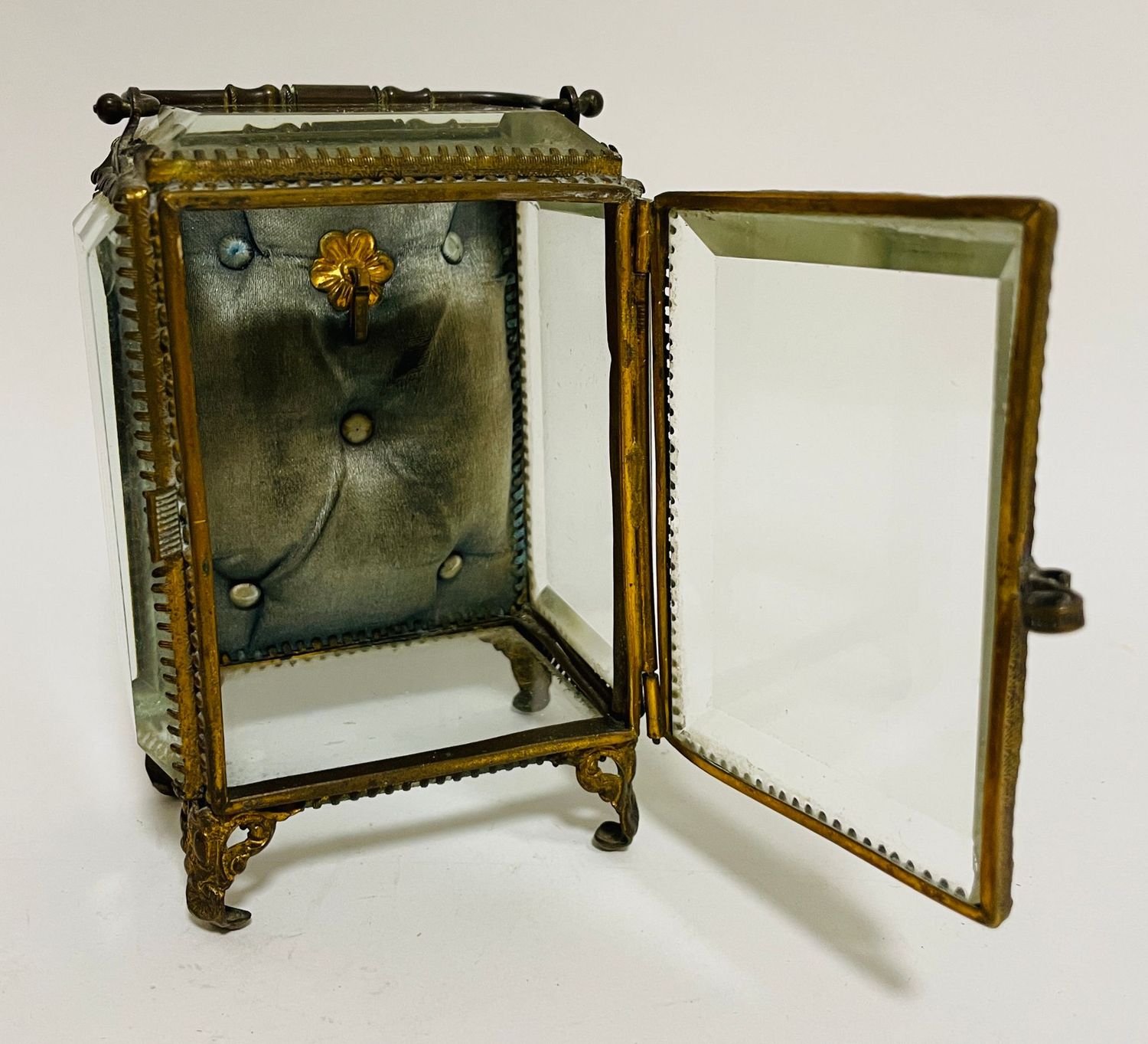 Antique French Glass Jewellery or Watch Casket