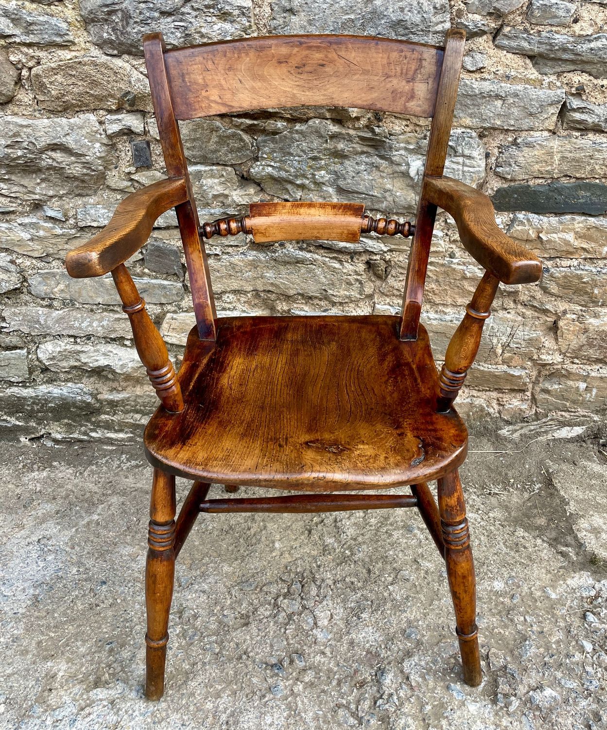 Victorian Elm Bar Back Windsor Chair
