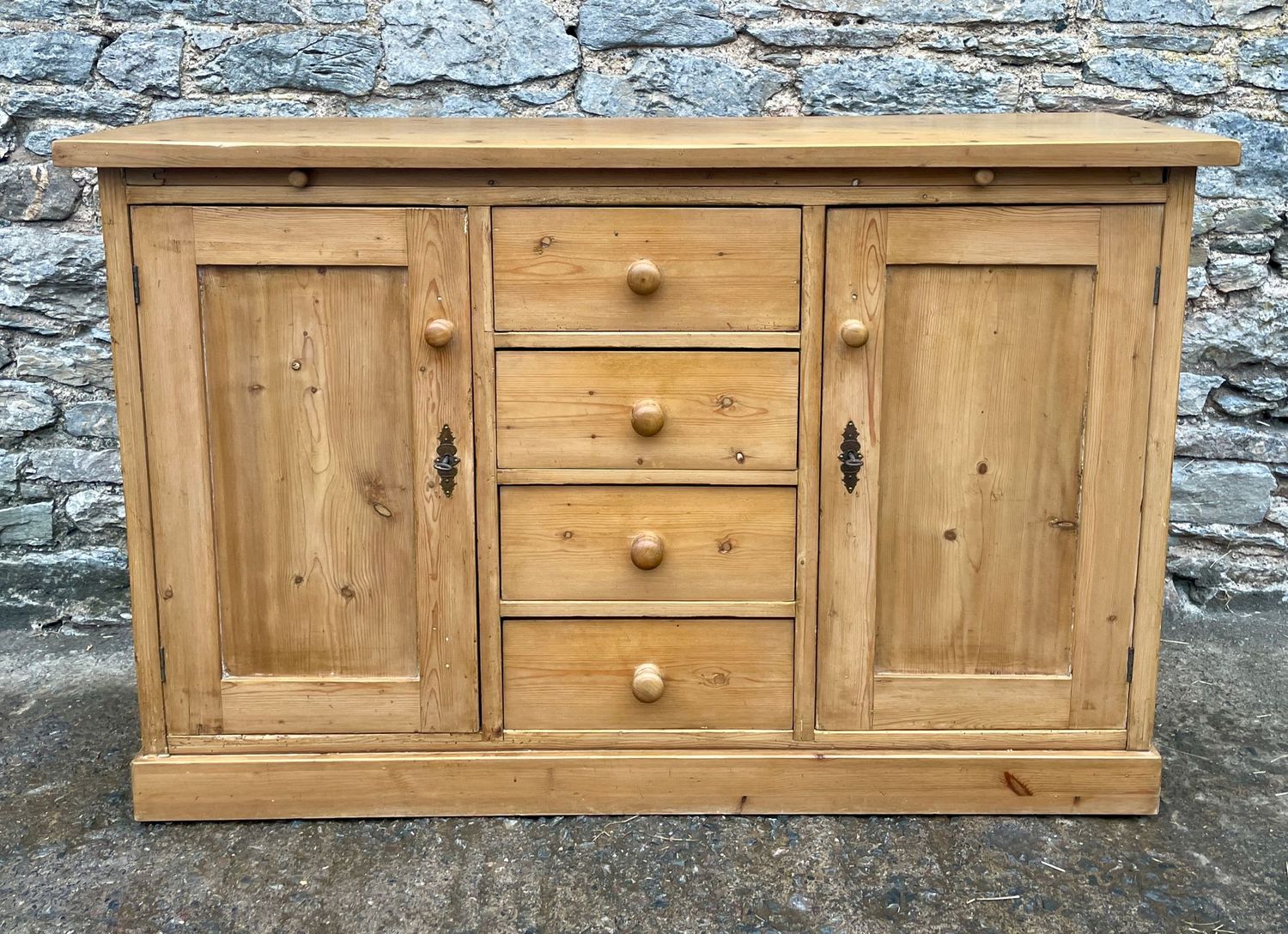 Antique Pine Sideboard with Bread Board