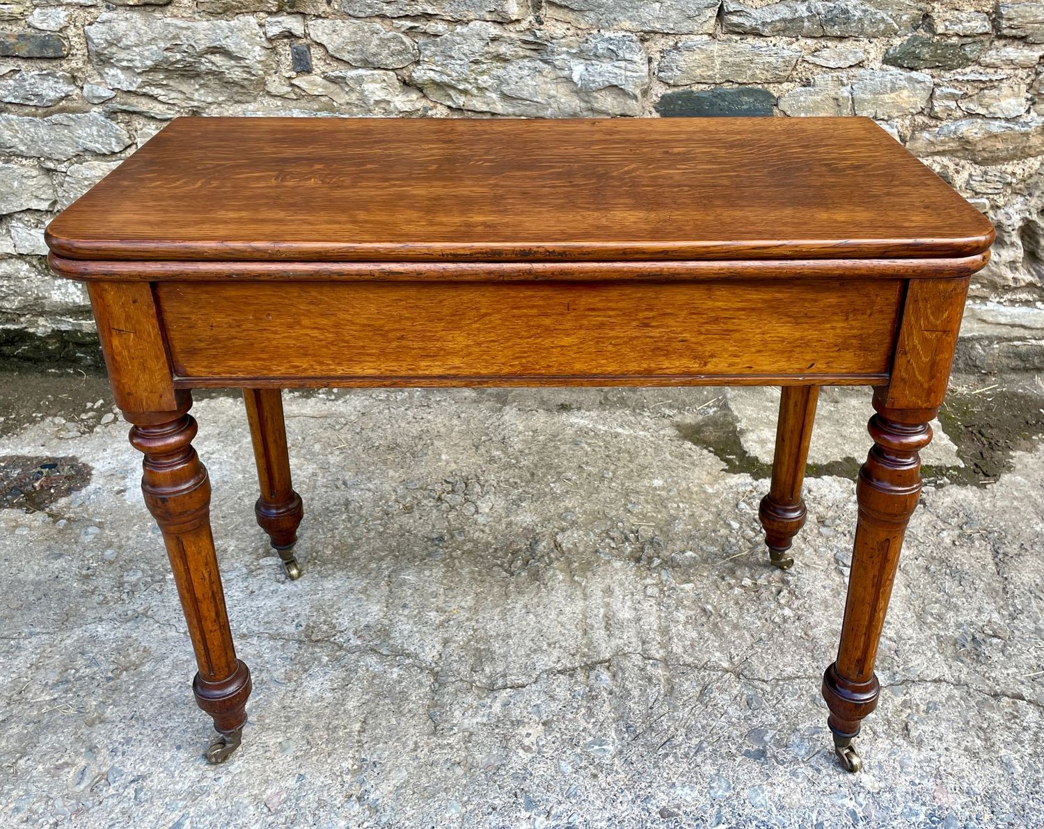 ​Victorian Oak Fold Over Card Table