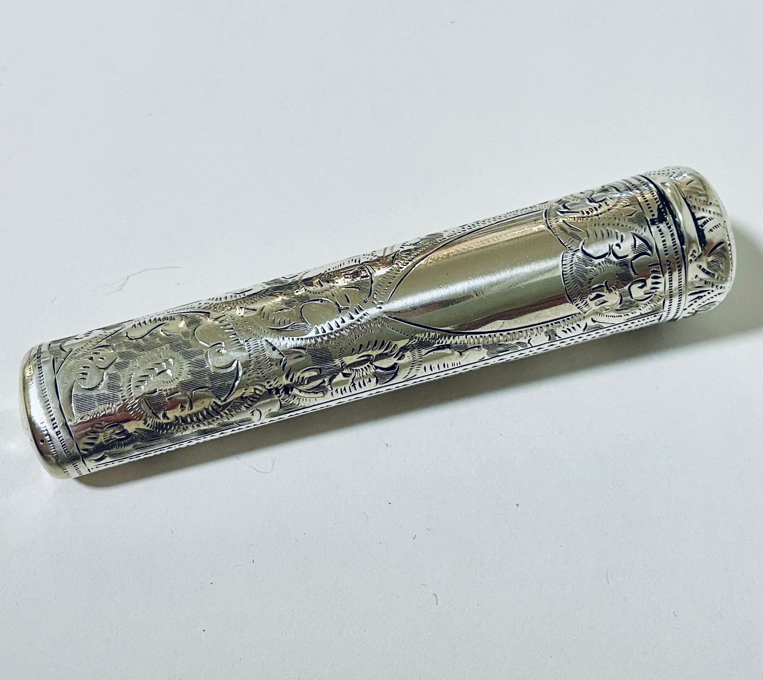 Antique Silver Cheroot Holder Case