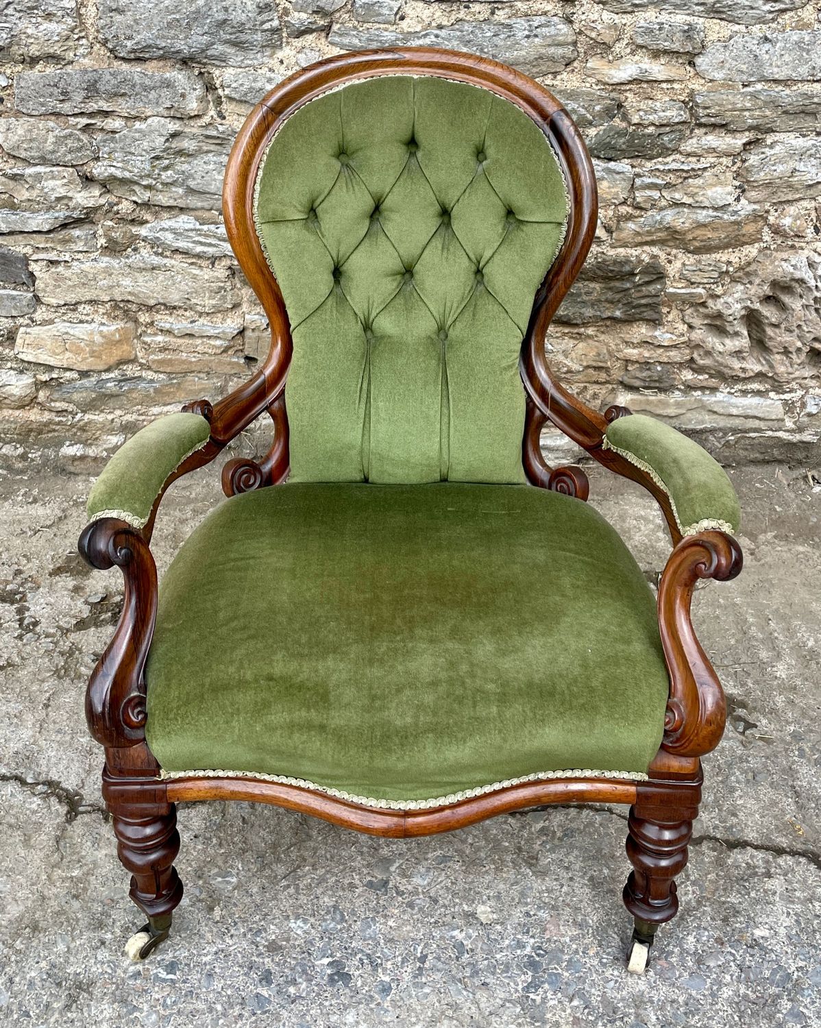 Victorian Rosewood Framed Armchair