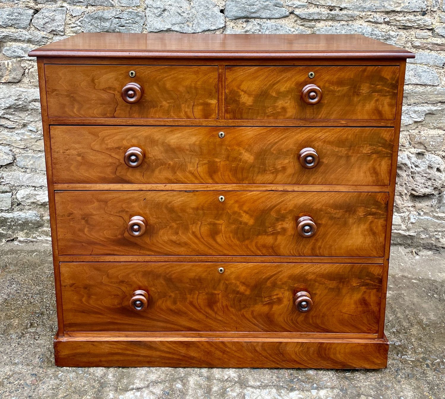 ​Victorian Flame Mahogany Chest of Drawers