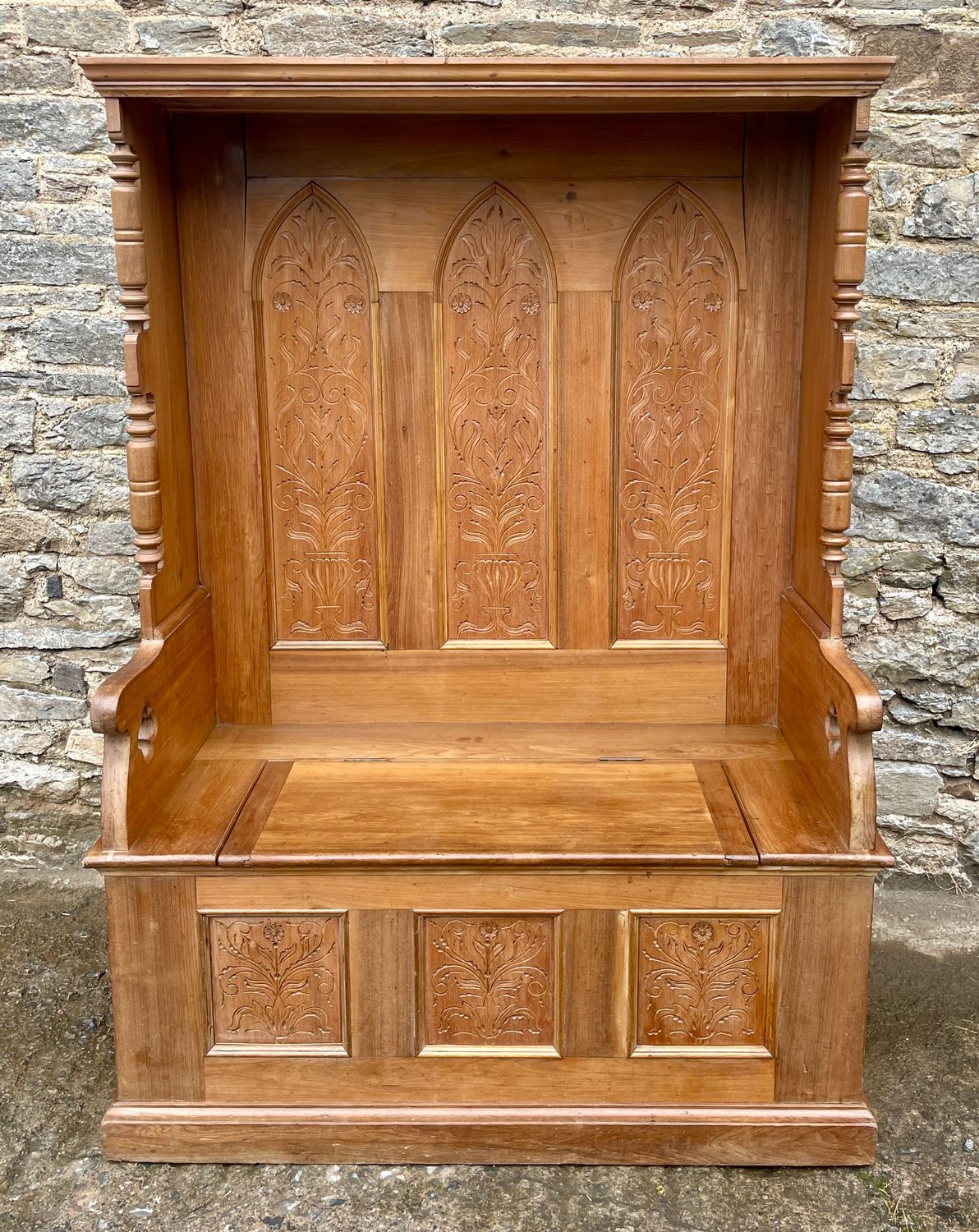 Antique Pine Box Settle