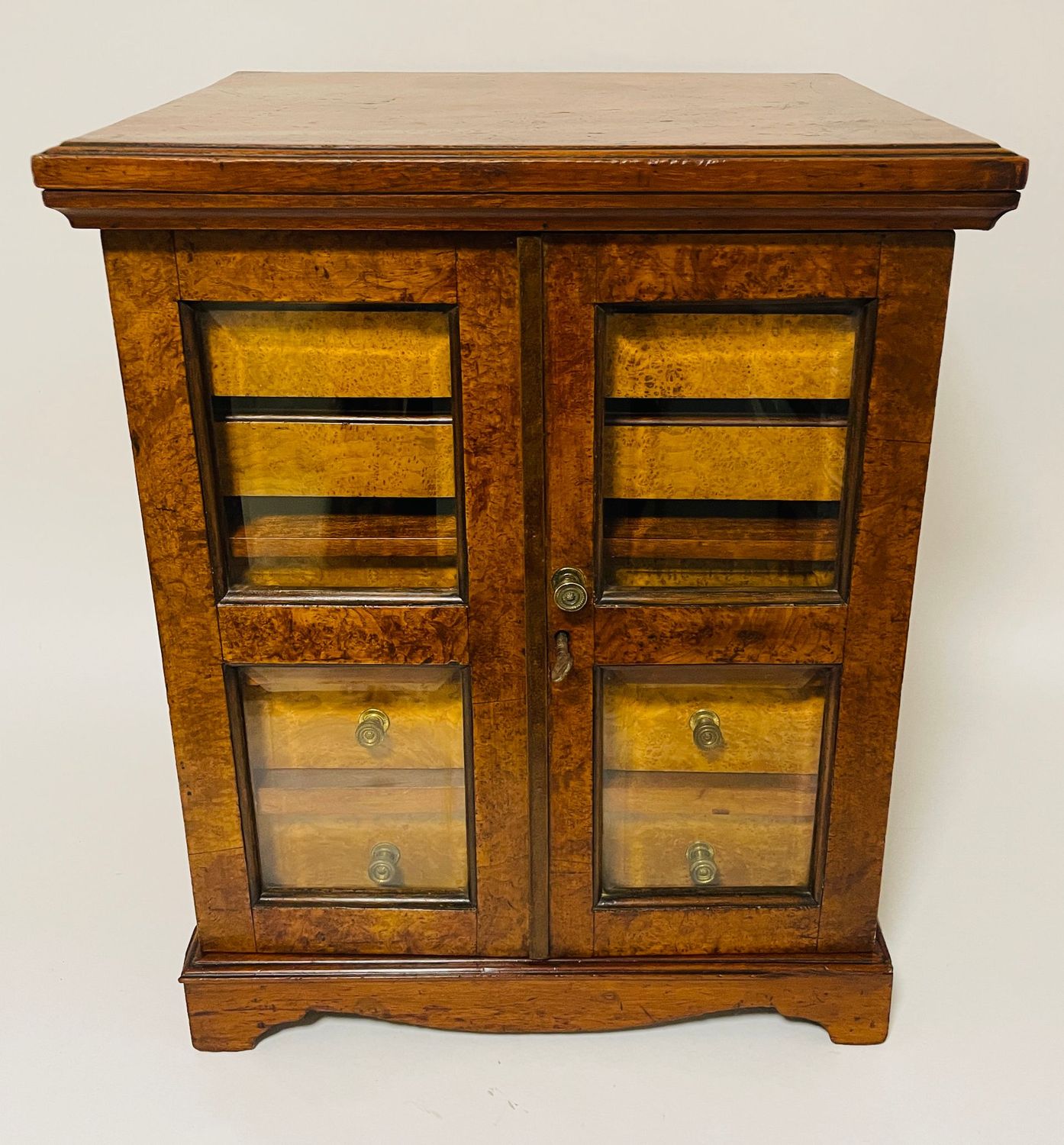 Antique Burr Walnut Table Cabinet