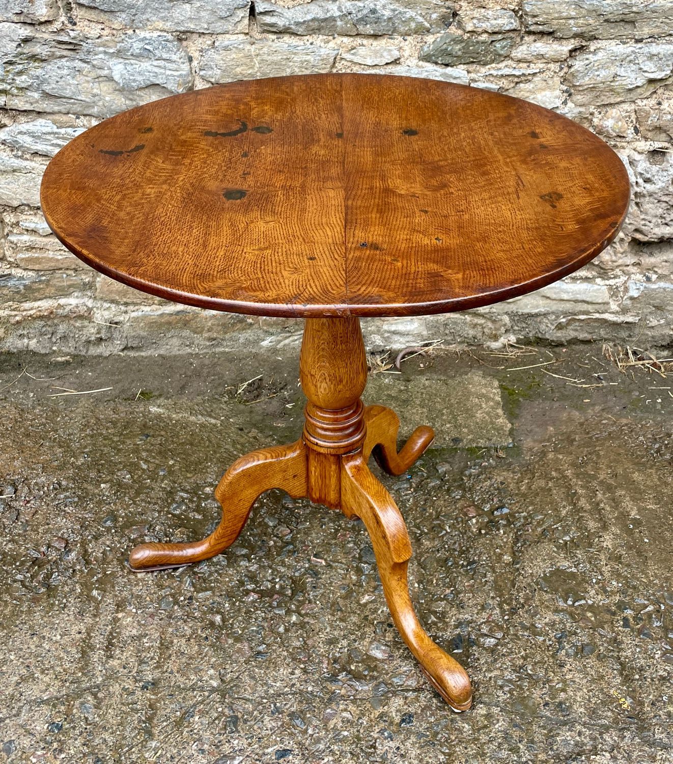 Georgian Oak Tilt Top Occasional Table