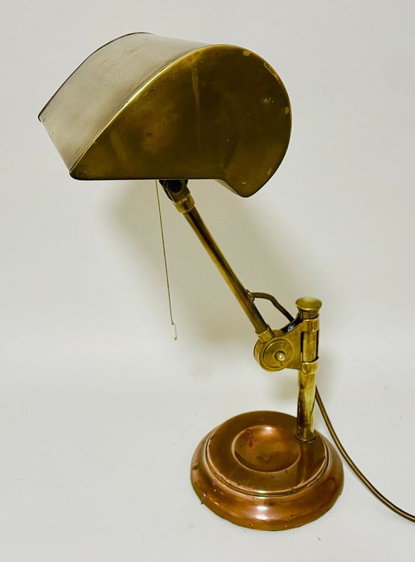 Antique Brass Banker's Lamp