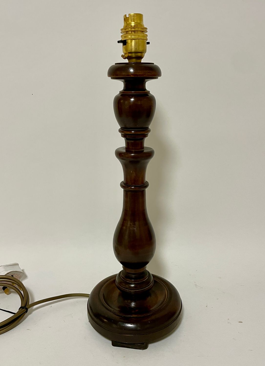 Antique Turned Mahogany Table Lamp