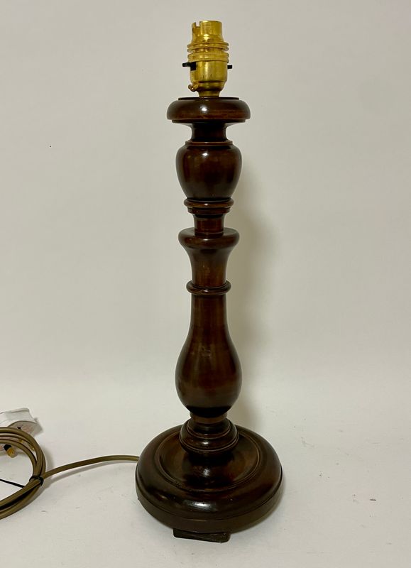 Antique Turned Mahogany Table Lamp