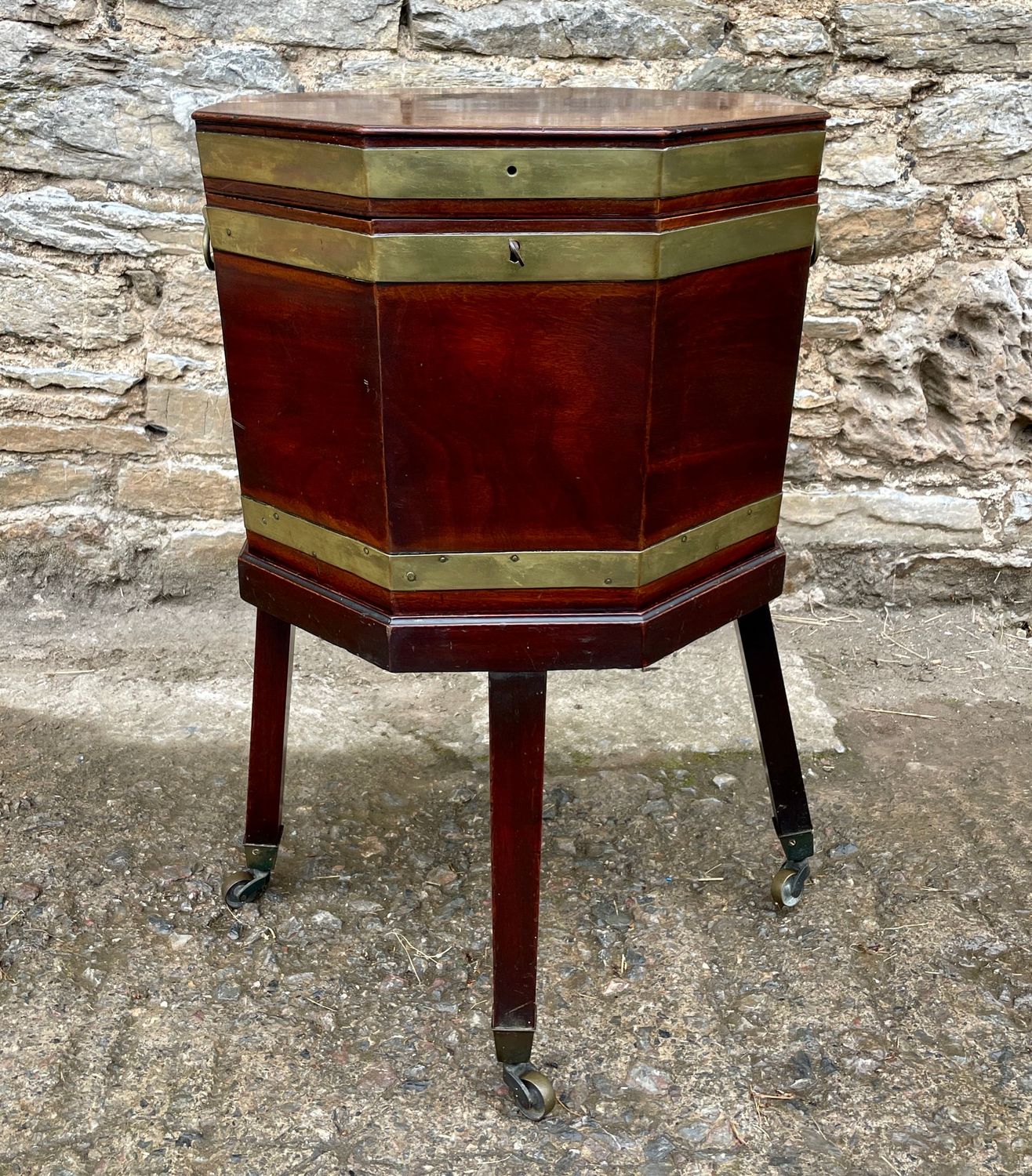 Georgian Mahogany Brass Bound Cellarette