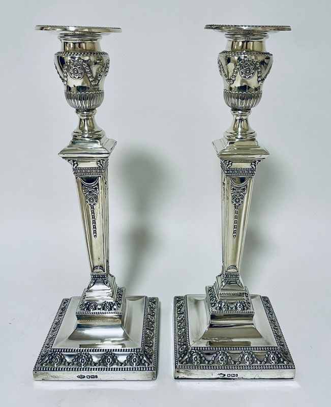 Pair of Antique Silver Candlesticks