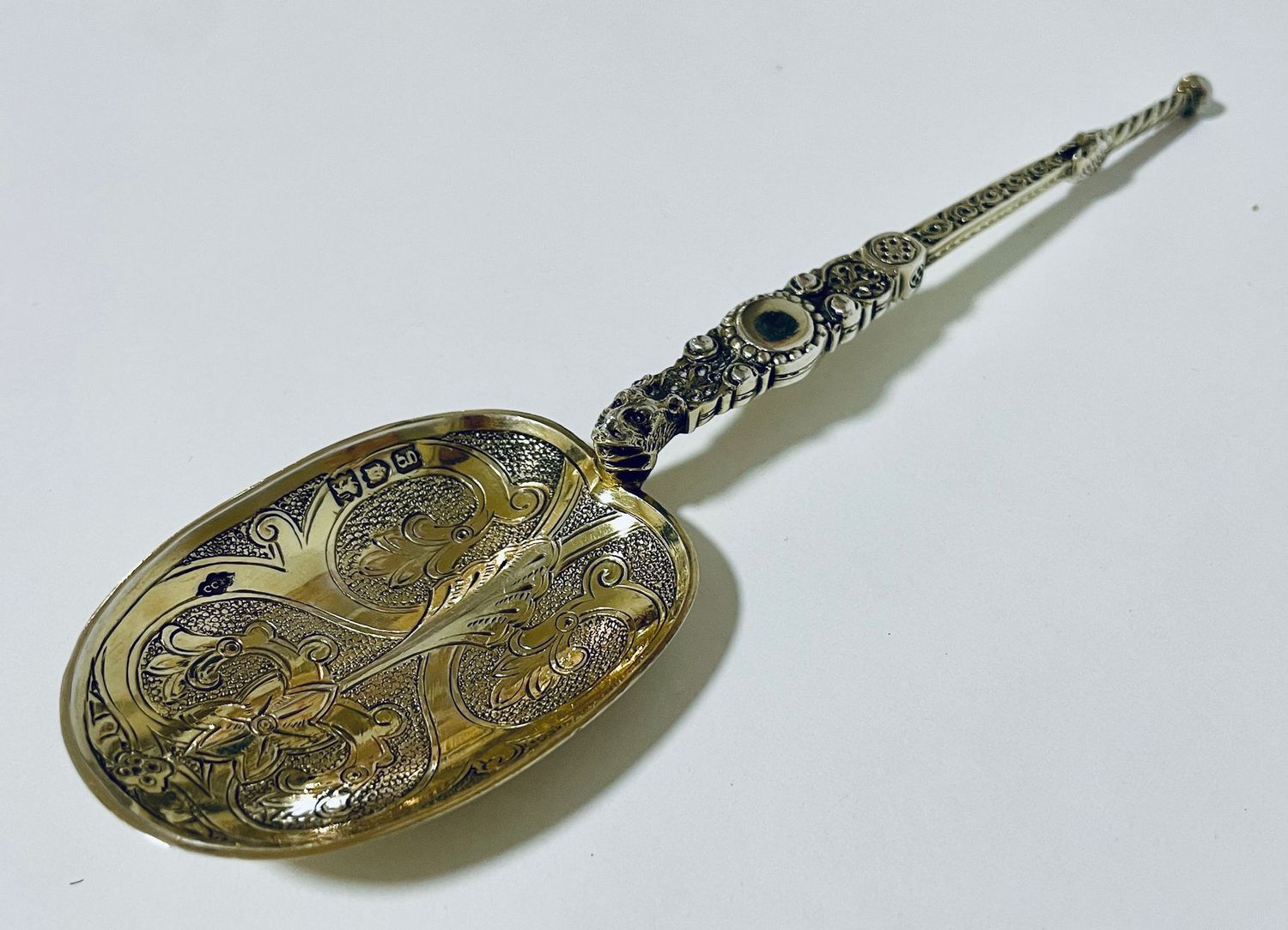 Silver Gilt Anointing Spoon