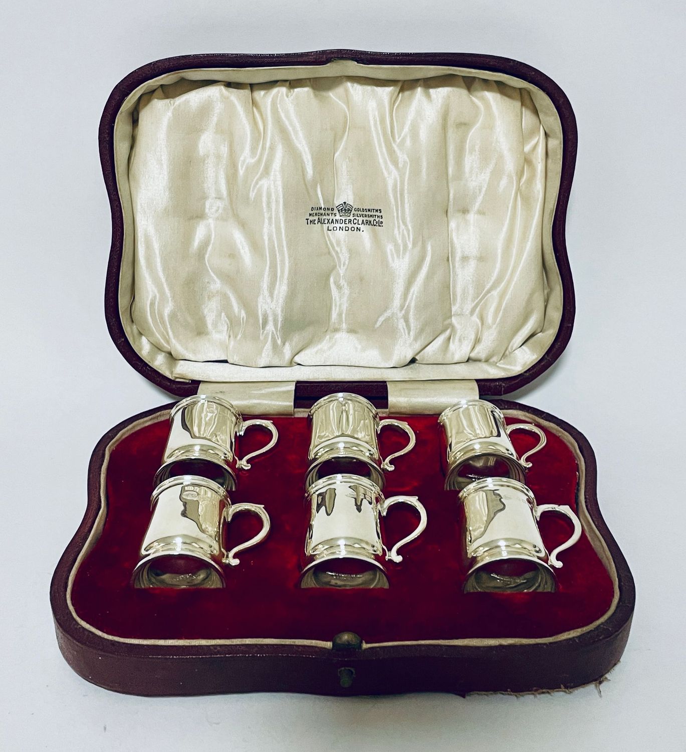 Set of 6 Miniature Silver Tankards