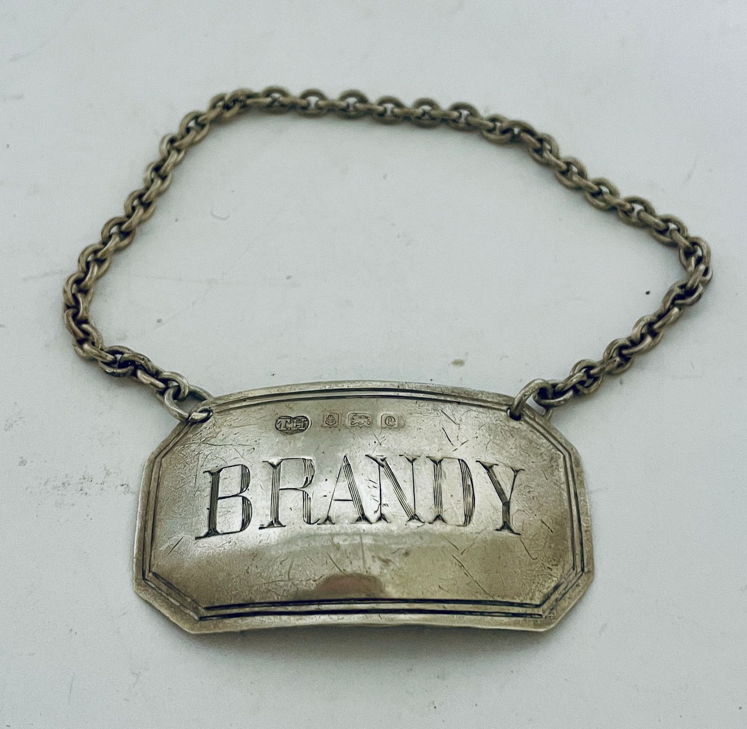 Antique Silver Brandy Label