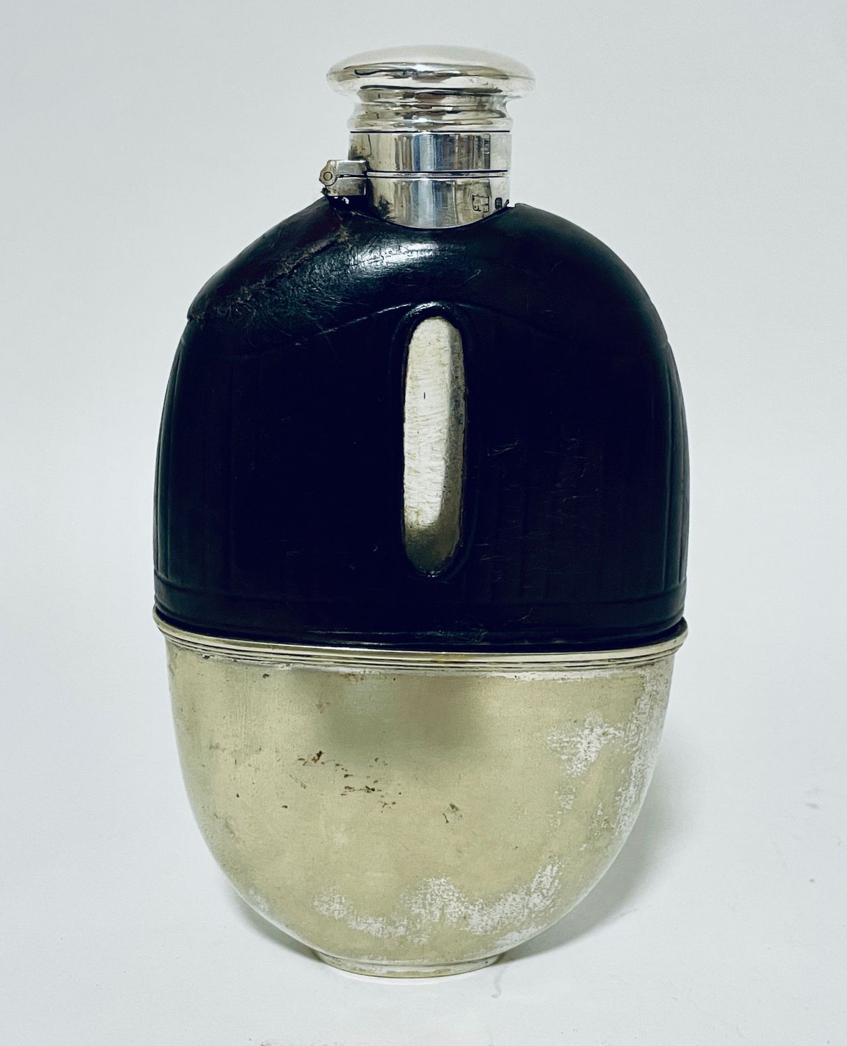 Antique Silver Topped Hip Flask